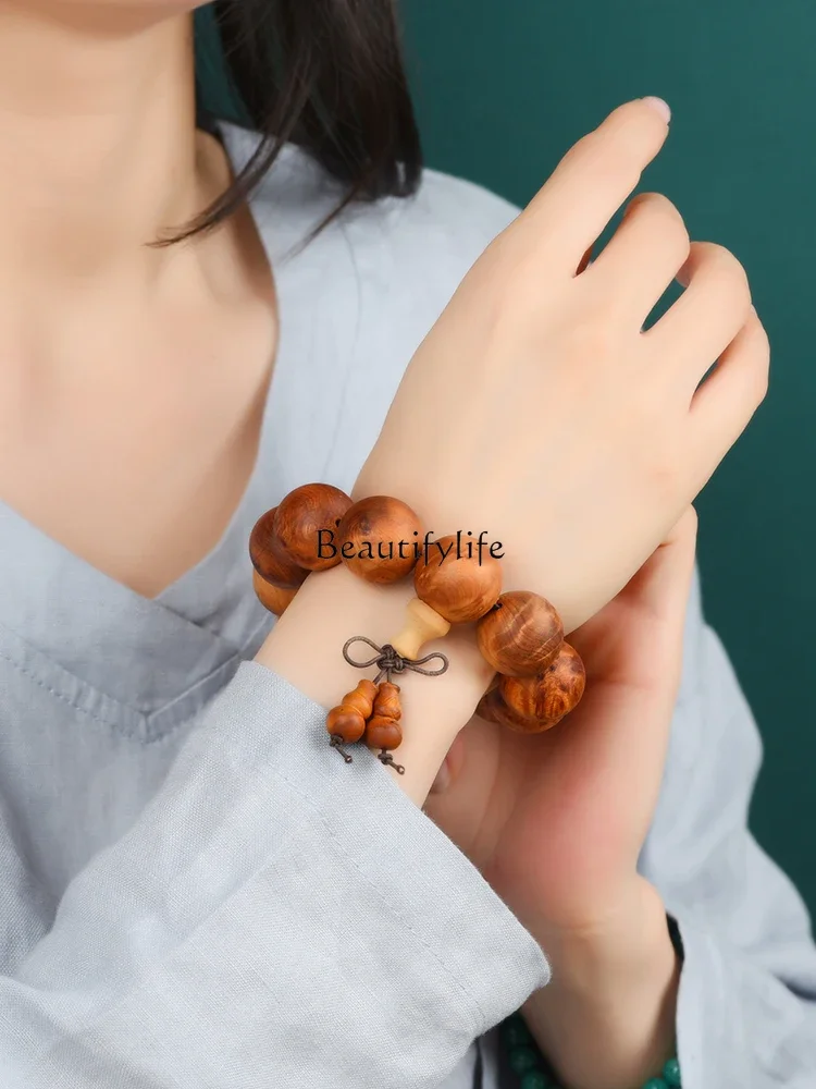 Taihang-Thuja Sasuenensis Bracelet for Men and Women, Rosary Sparrow Eyes, Aging Log, Amusement Article, Natural Authentic