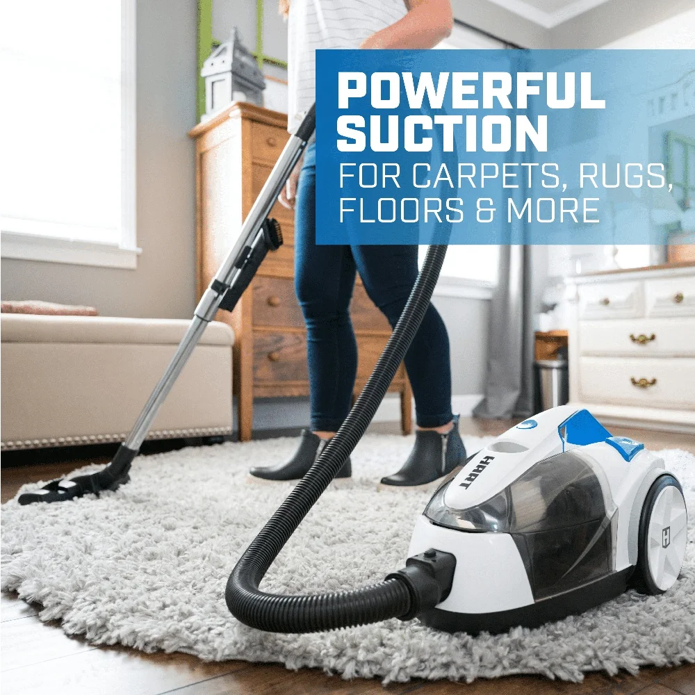 Многоповерхностный пылесос без мешка с фильтром HEPA, щетка для домашних животных, телескопическая палочка, щелевой инструмент, щетка для пыли 360° °   Шланг вертлюг