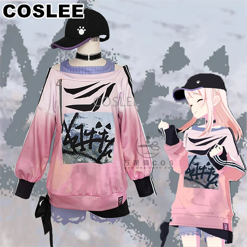 COSLEE PJSK Akiyama Mizuki Cosplay Costume Amia Lovely Daily Uniform Top Shorts Role Play Halloween Party Outfit Women New 2023