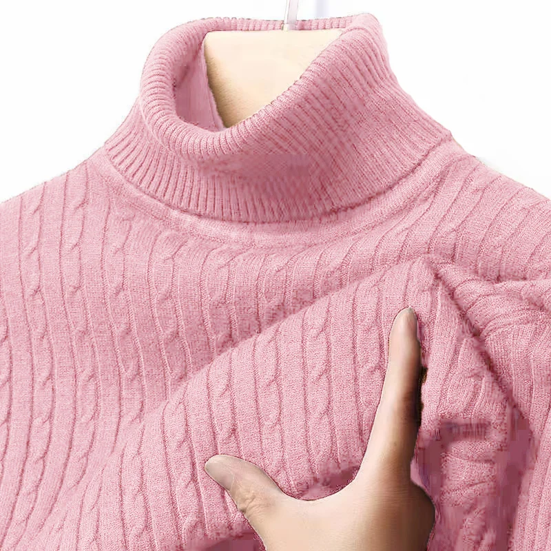 Winter Rollkragenpullover für Herren, Dick und Warm, Marken-Herrenpullover, Slim Fit, Strickware mit Doppelkragen – Detail 9
