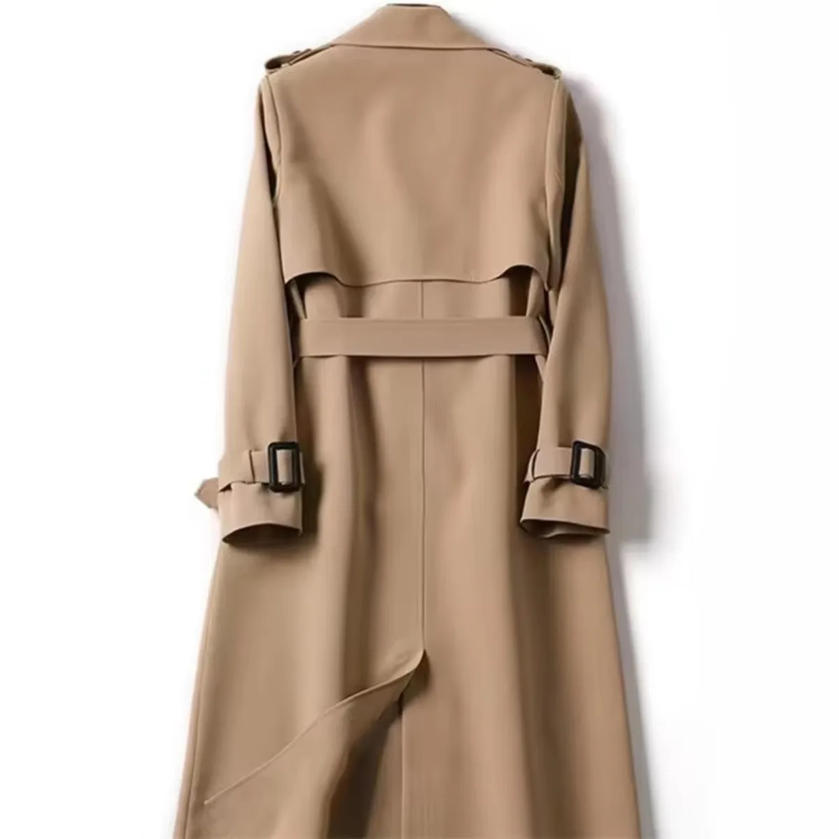 New in Coat Trench Women's Medium and Long 2024 British Style Knee Outerwears Women Clothing Winter Female Fashion