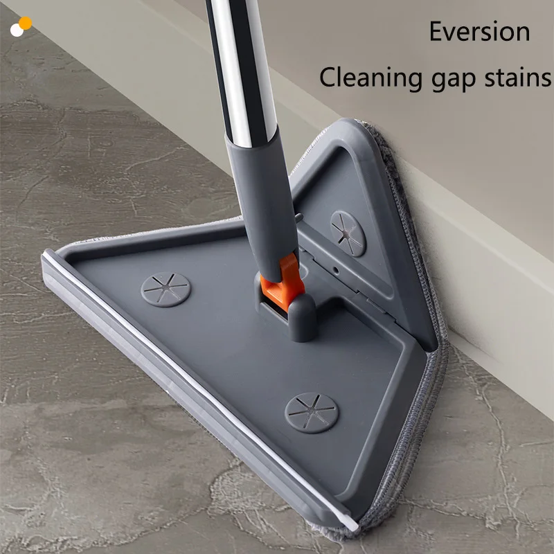 Triangle Window Glass Mop with Long Handle, Adjustable, Dry and Wet Floor, Household Cleaning, Ceiling Dusting, 180 °