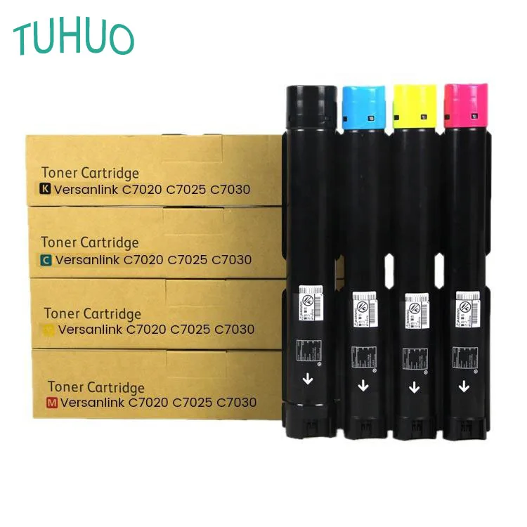 4PCS/1 Set C7025 Toner Cartridge Compatible for Xerox Versalink C7020 C7030 Refill Toner Cartridge BK:400g