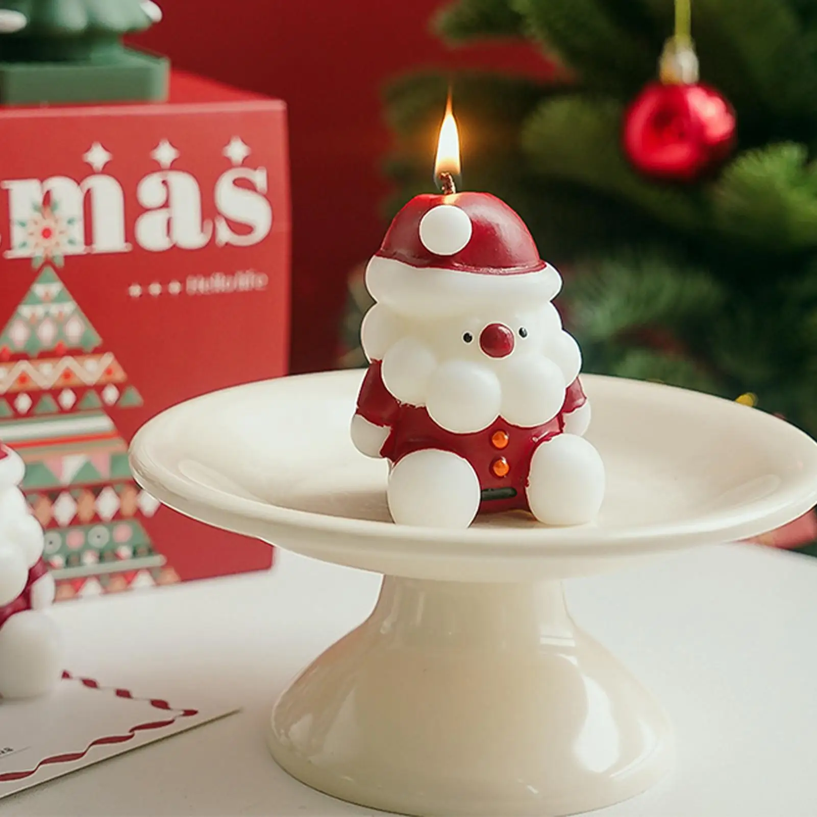 عطلة الشموع المعطرة 3 قطع شجرة عيد الميلاد الكرتون احتفالي الشمع ديكور فاخر شمعة معطرة الجدول زينة للبالغين