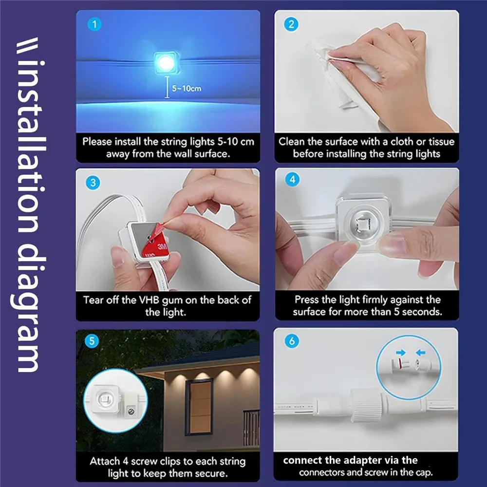 Permanent Outdoor Eaves String Lights, Smart RGB App Control Outdoor Lights for Party, Holiday, Birthday, Gift, Graduation