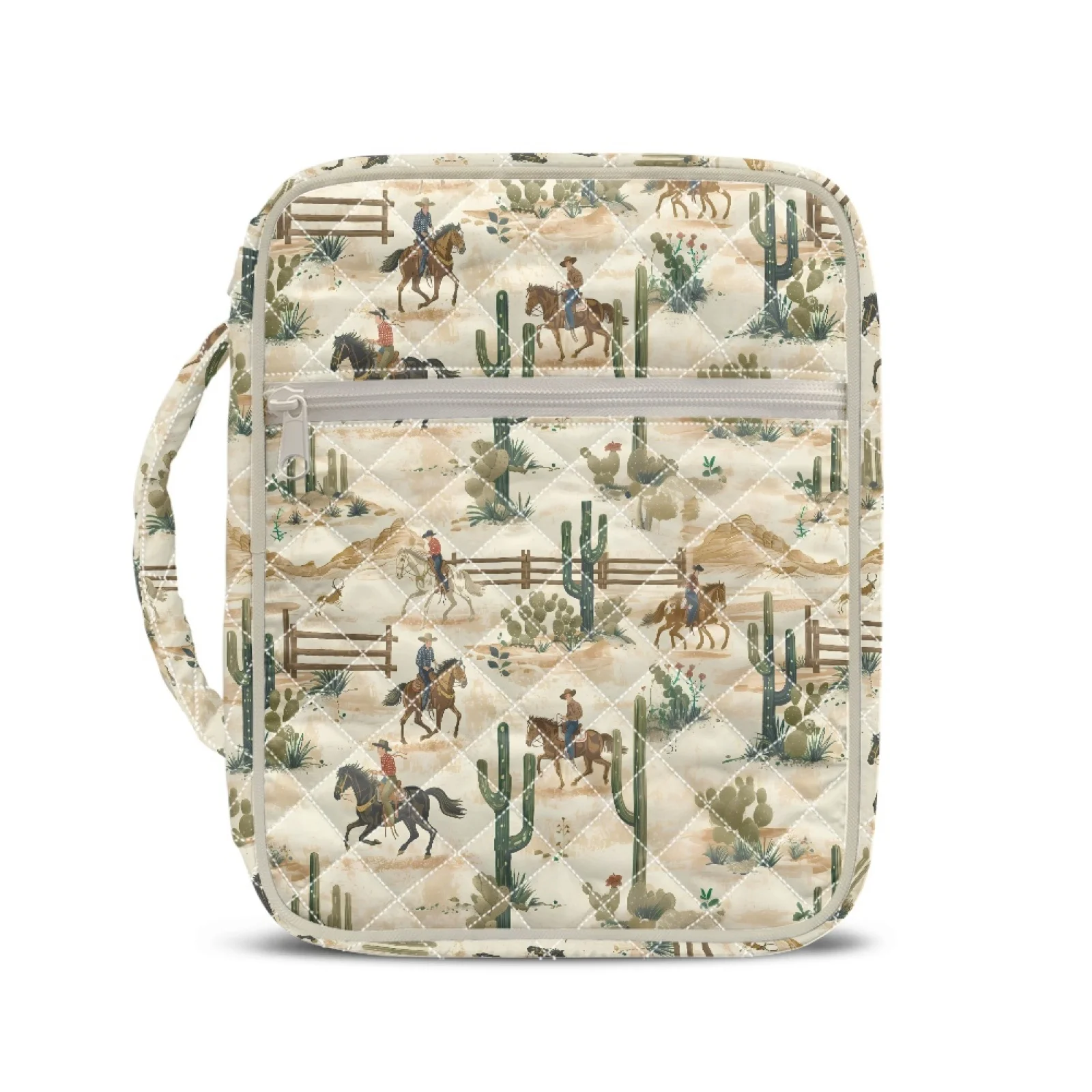 Coloranimal Cactus Bible Cover Case Polyester Fabric Zipper Pocket Bible Organizer Bag for Daily Life 2026 Collection
