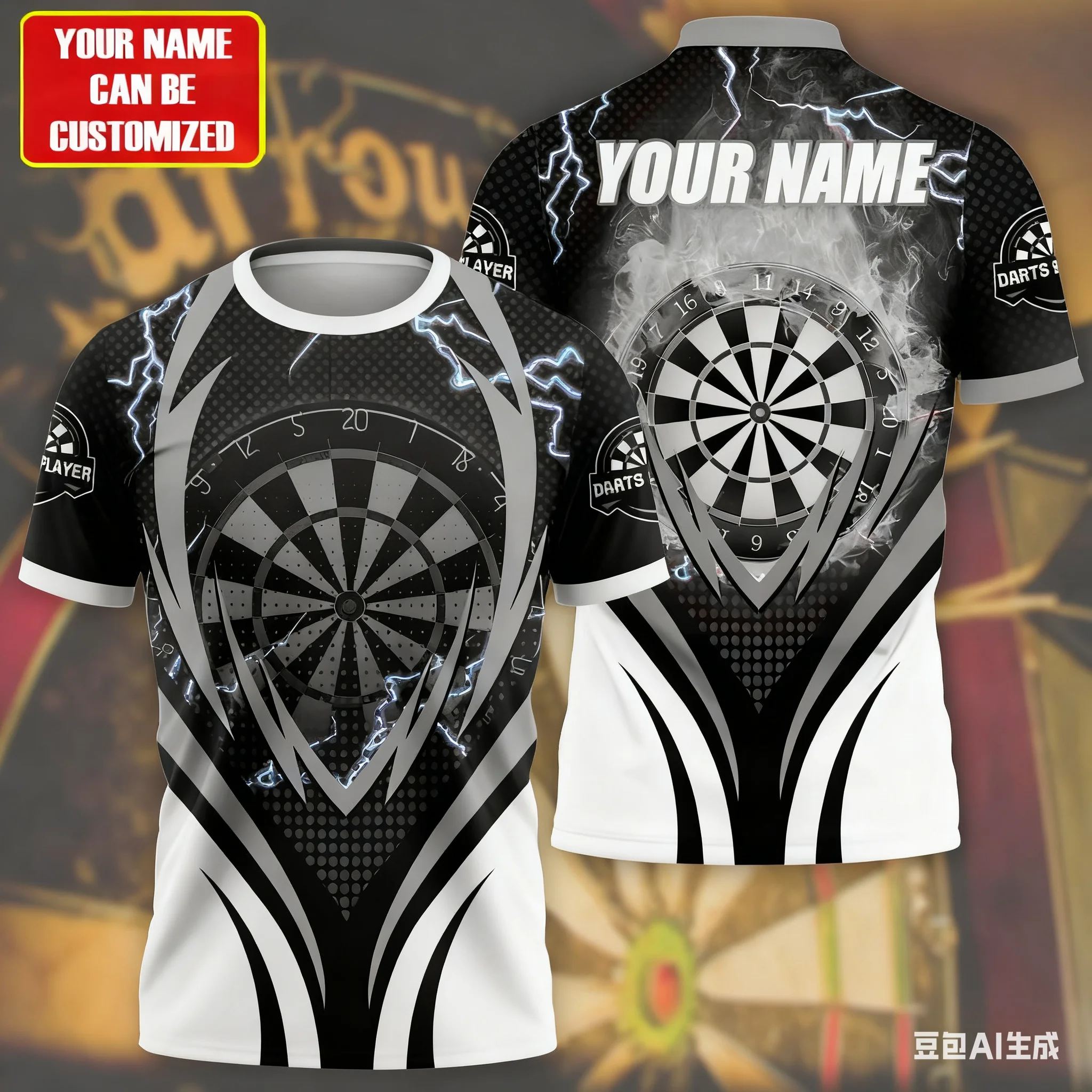 

Funny 3D Dart Custom Name Print T Shirt For Men Casual Short Sleeve Tee O-neck Tops Fashion Club Team Clothes Oversized T-Shirts