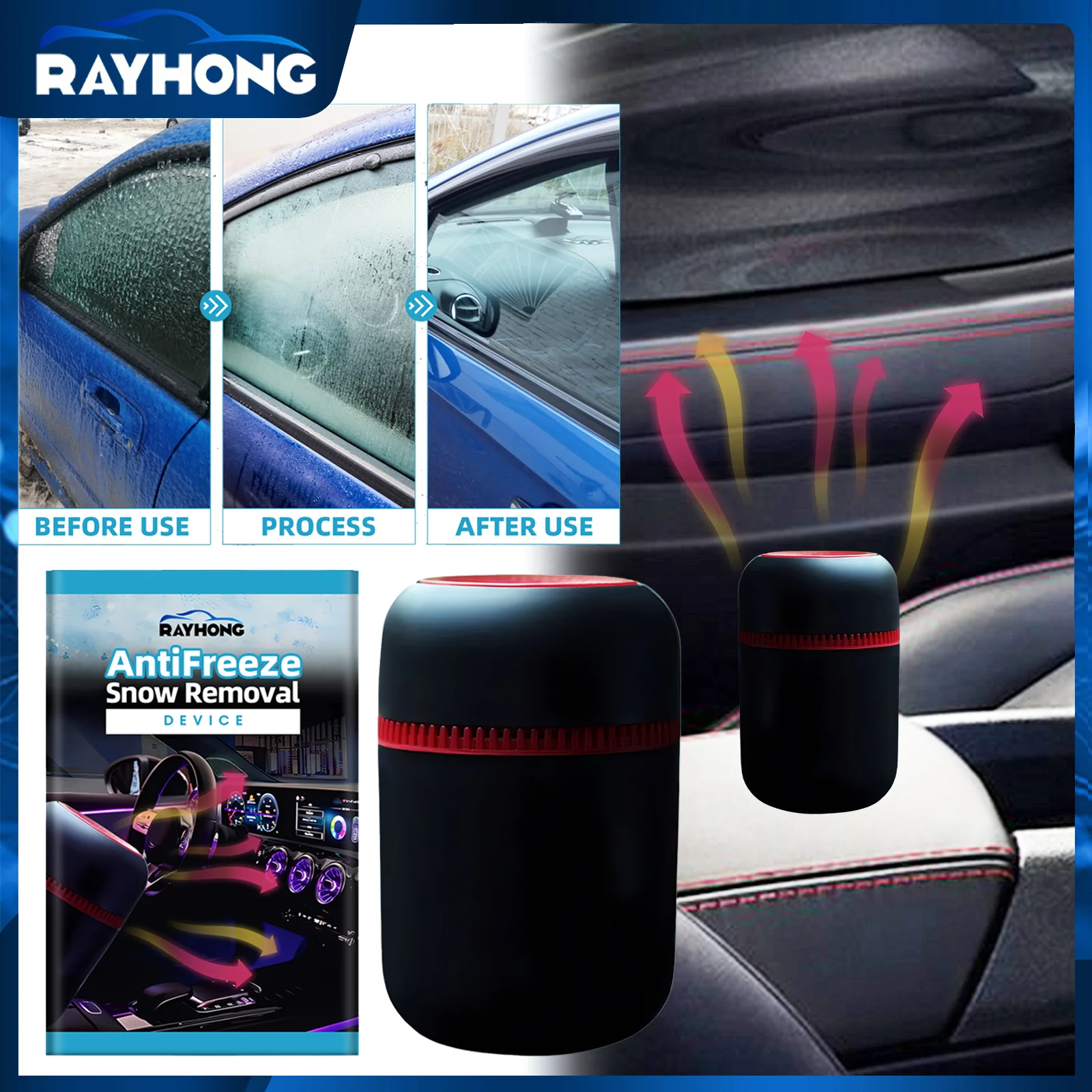 Car Snow Remover Heater Defroster Deicer for Windshield Electric Ice Scraper with Heating Element Quick Melt Snow for Winter