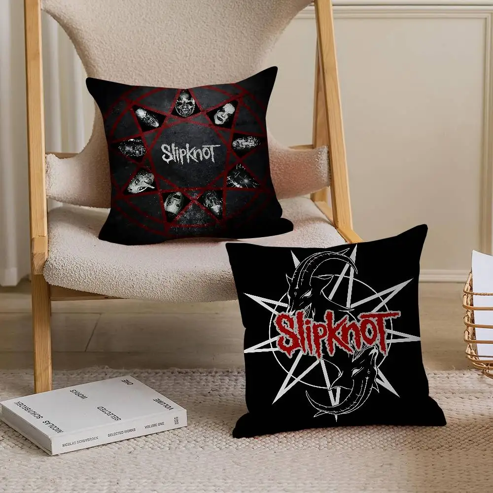 روك باند S-Slipknot شعار غطاء الوسادة بوصة مزرعة ديكور المنزل رمي وسادة تغطي لزينة الأريكة #1