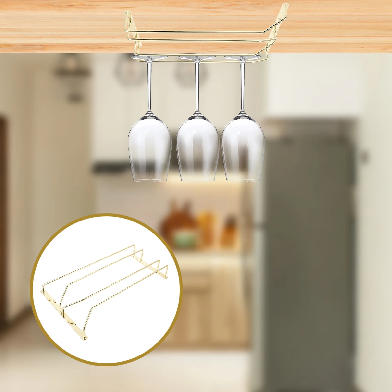 Stainless Steel Glass Holder Under Shelf Hanging Rack Bar Cup ganizer Stemware Racks Rust Resistant Multi