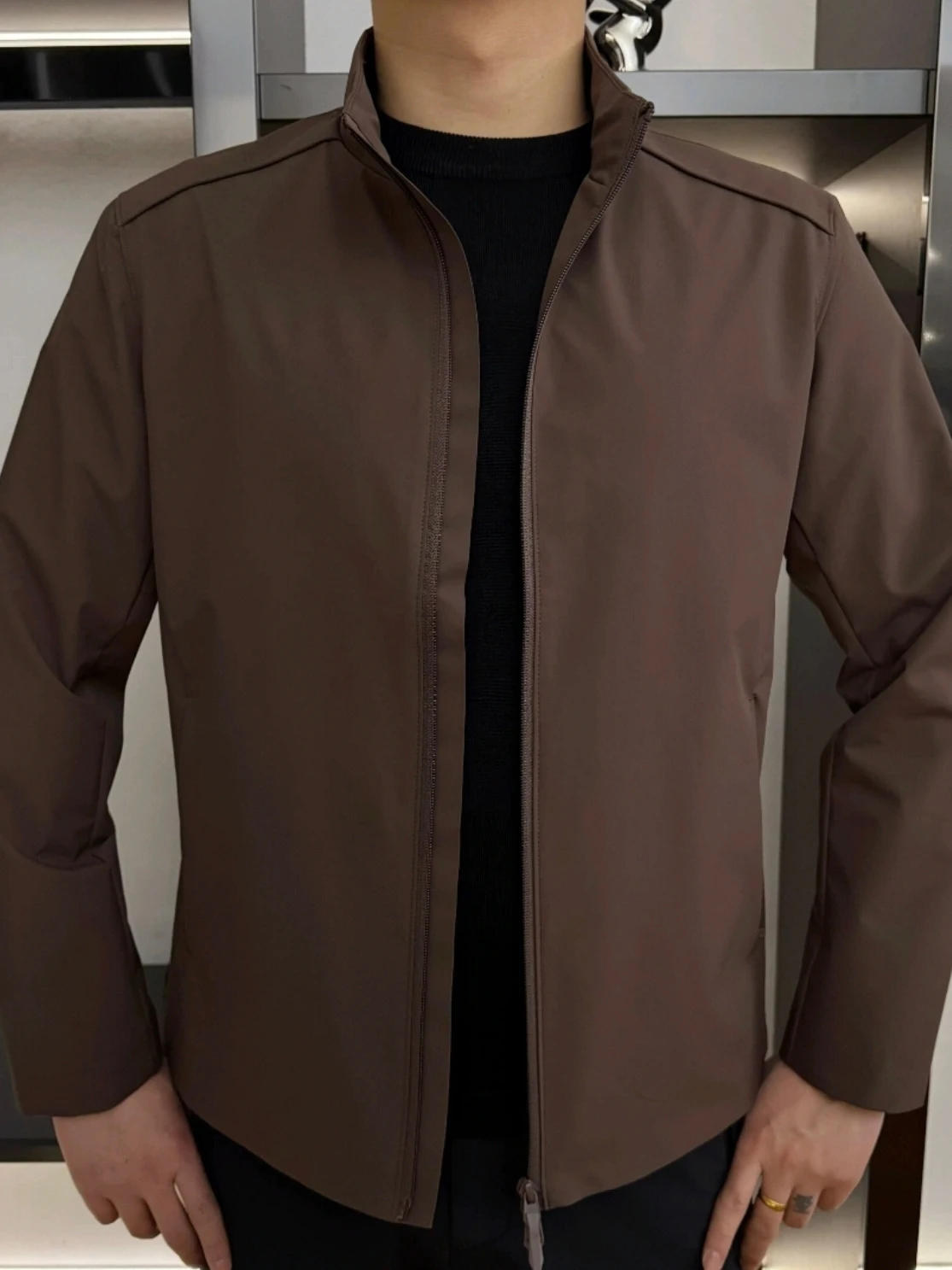 

High Quality Men's Stand Collar Jacket Spring Autumn Fashionable Versatile Premium Sensation Personality Handsome Standard Fit