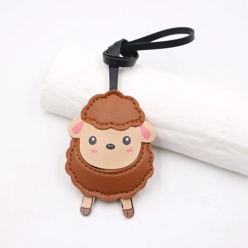 Summer PU Leather Lamb Sheep Backpack Pendant Print Lambkin Decoration Key Chains Suitable For All Kinds Of Bag Pendants