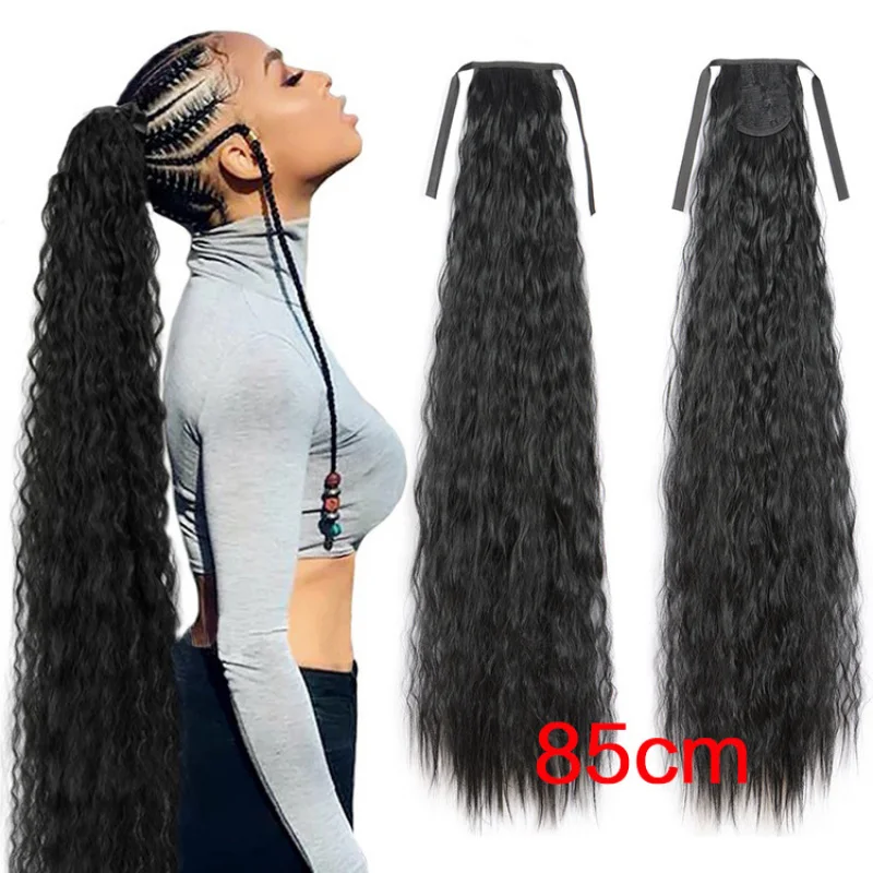 Curly Wavy 85cm Extra Long Tie-On Hairpiece Ponytail