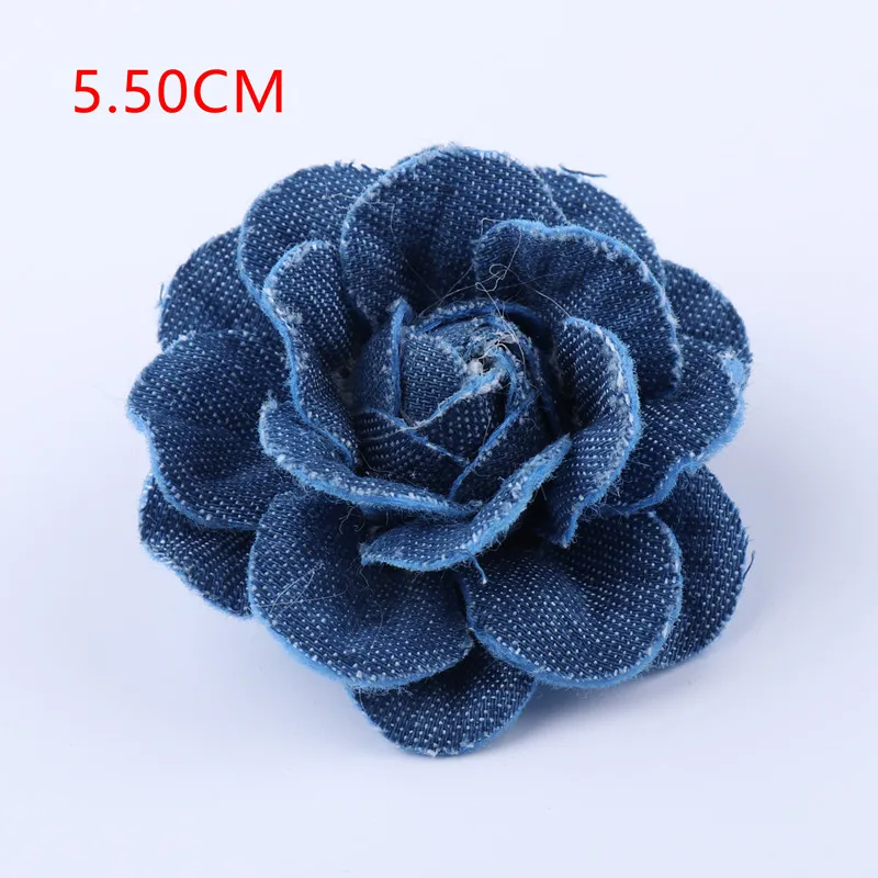 10 teile/los Denim künstliche handgemachte Blumen Jeans rock Jeans Kleidung Dekoration DIY Accessoires – Detail 5