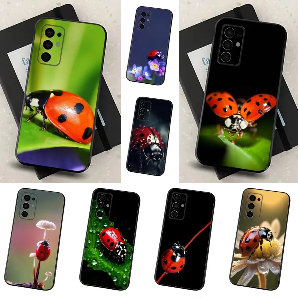 Insect Ladybug Phone Case For Samsung Galaxy A91,A80,A73,A72 ,A71,A53A52,A32 ,A31A22,A21s,A20,Black Cover