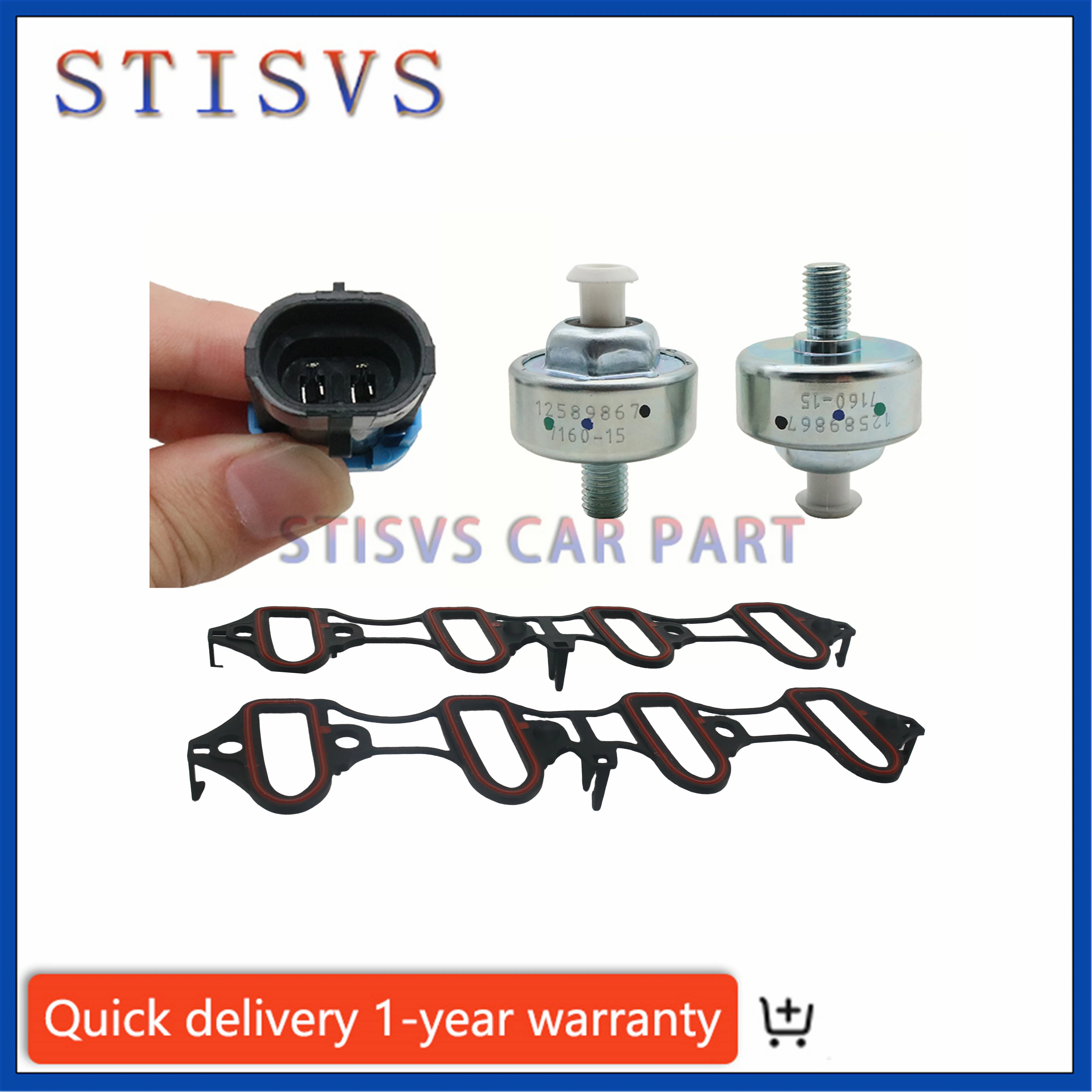 Knock Sensor Wire Harness w Intake Manifold Gasket For GMC Yukon Envoy XL 1500 2500 Cadillac Hummer 10456603 12601822 89060413