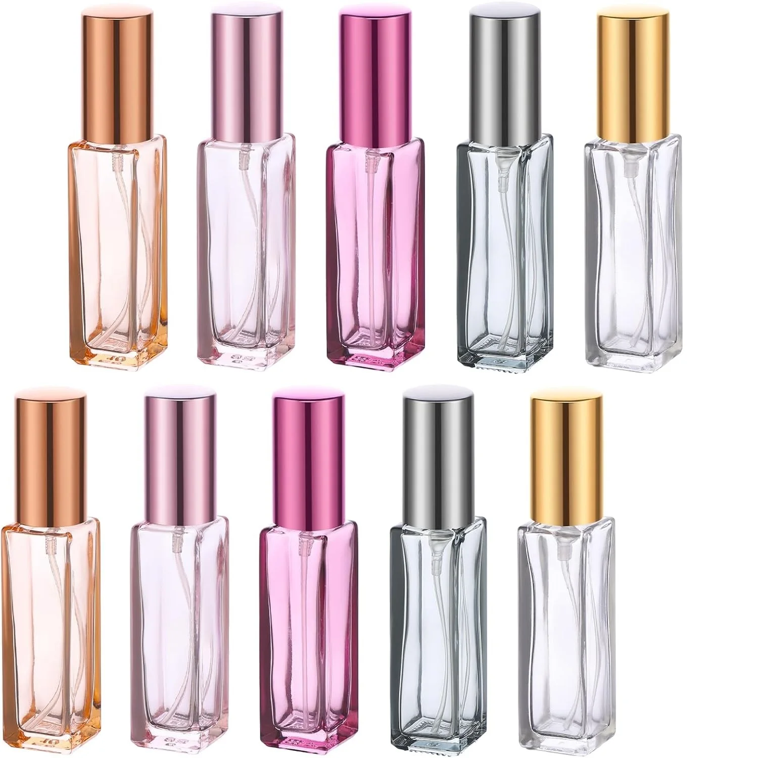 100 Uds 10ML Perfume viaje recargable Mini botellas de Perfume de Colonia atomizador portátil vacío pulverizador para Perfume tamaño de viaje