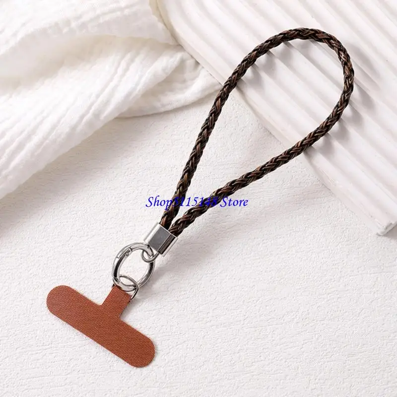 F3MA Leather Leather Hand Wrist Strap Phone Lanyard Universal Lanyard مع علامات تبويب الحبل