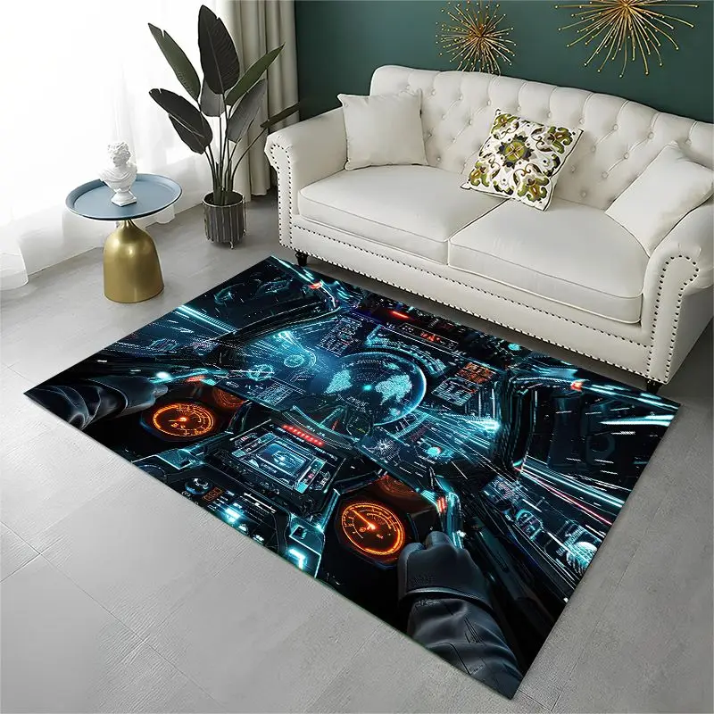 Cockpit Cabin Aircraft Control Dashboard Large Area Rug Non-slip Durable Carpet for Bedroom Living Room Sofa Doormat Home Decor