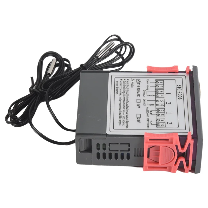 AEF7-Digital Termostato Controlador de Temperatura STC-3008 Termômetro Sensor Higrômetro 12V 24V 220V