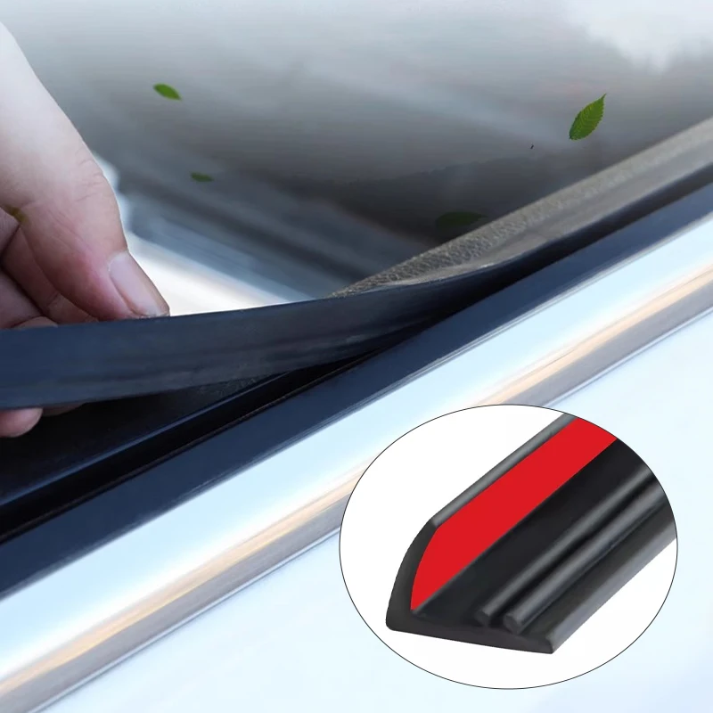 2/4m Car Window Seal Strip Rubber V Shape Auto Car Side Window Lift Gap Filler Soundproof Waterproof Protector Strip