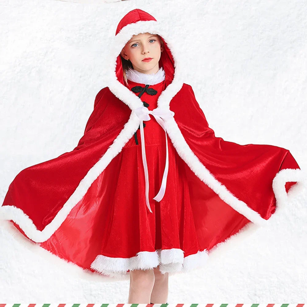[Je bent mijn geheim] Kerstmantel voor volwassenen Kerstmankostuum met capuchon Cosplay Fluwelen Cape Mantel Dames Meisje Sjaal Feestkostuum