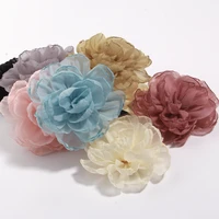 9CM grande gasa DIY ropa zapatos sombreros flores horquilla joyería accesorios ramillete de tela