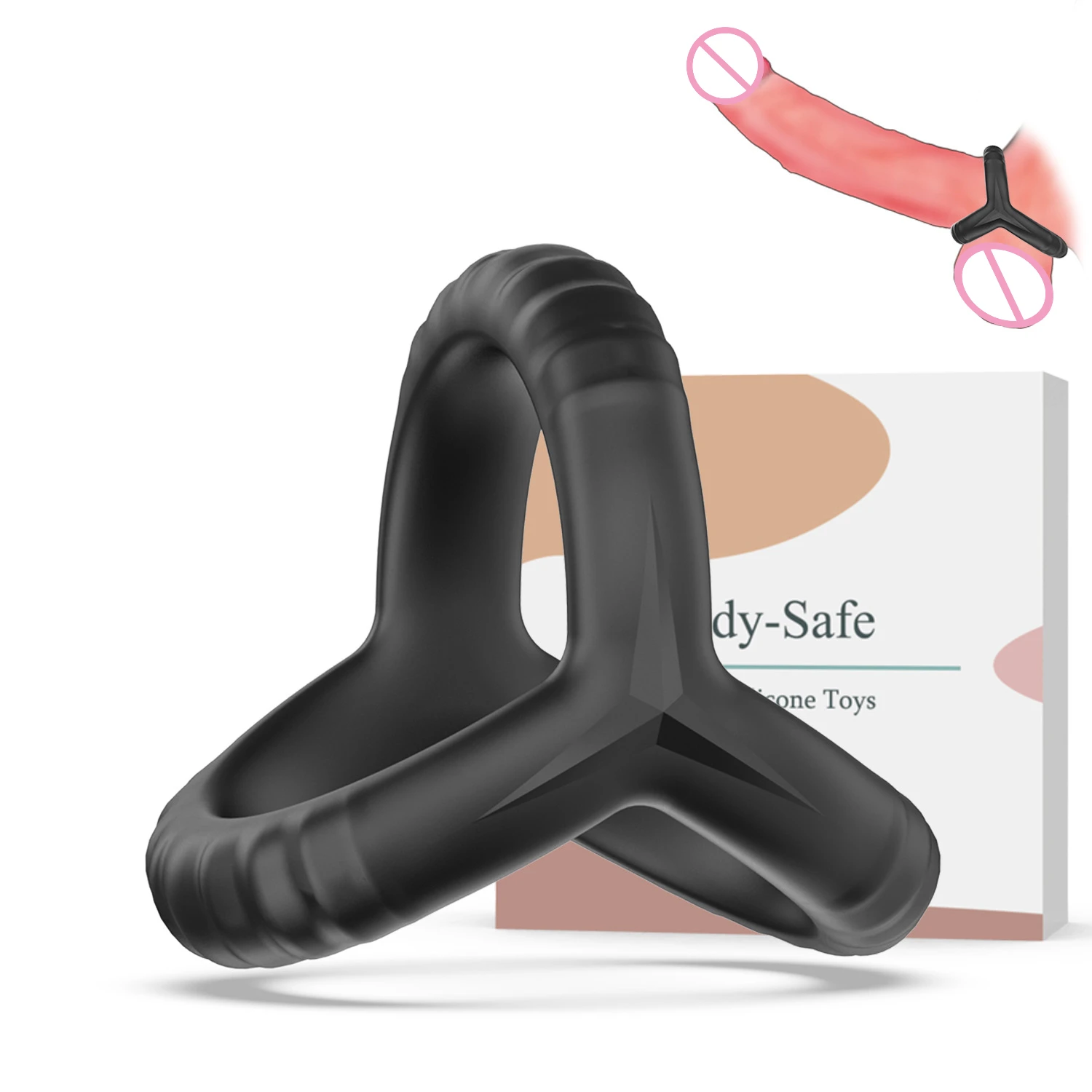 

Triple Cock Ring Penis And Scrotum Restraint Semen Locking Ring Delayed Ejaculation Trainer Men'S Adult Masturbation Supplies