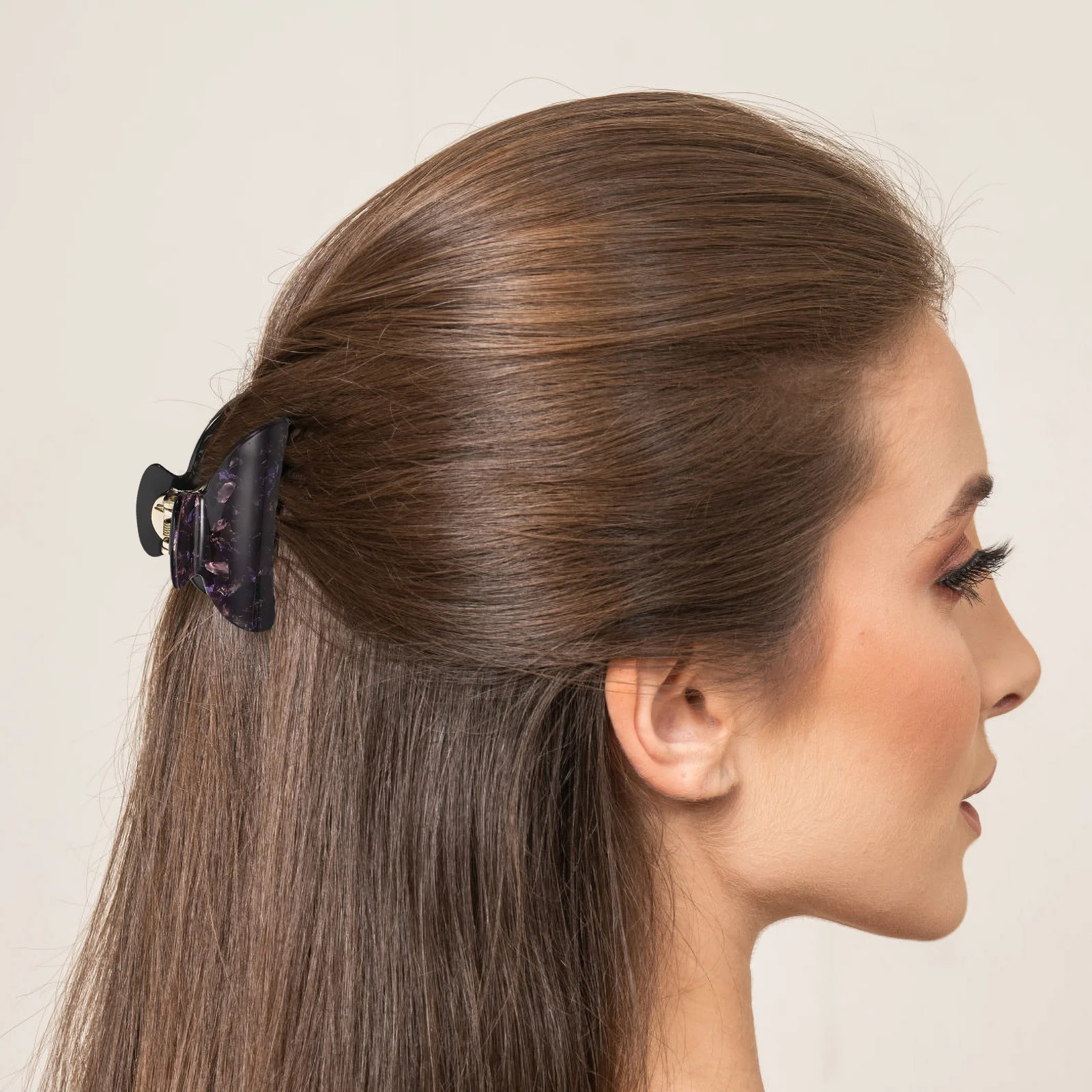 

6pcs /Set Acrylic Floral Pattern Hair Claw Clips For Women Girls Multicolor Strong Hold Jaw Clamp Updo Tool Lightweight Durable