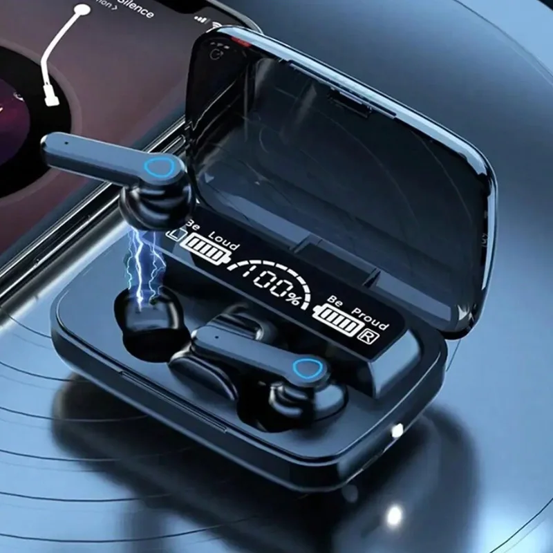 M19-wireless headphones with a charging case, without cables, capacitive microphone, noise reduction function, volume