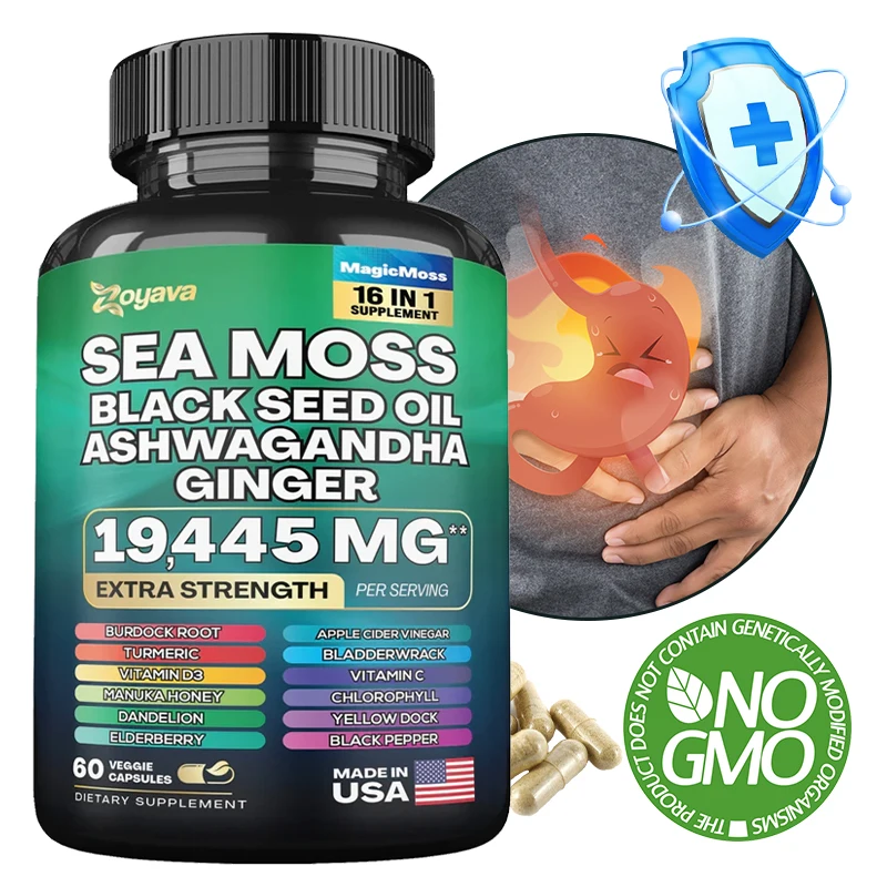 Seaweed, Black Oil Seed, Ashwagandha, Ginseng Extracts To Support Gut Health, Digestion, Joints, for Men and Women