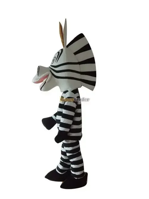 Neues Erwachsenen-Maskottchen-Kostüm: Beliebtes Zebra-Design für Halloween und Weihnachten, Ganzkörper-Outfit mit Requisiten