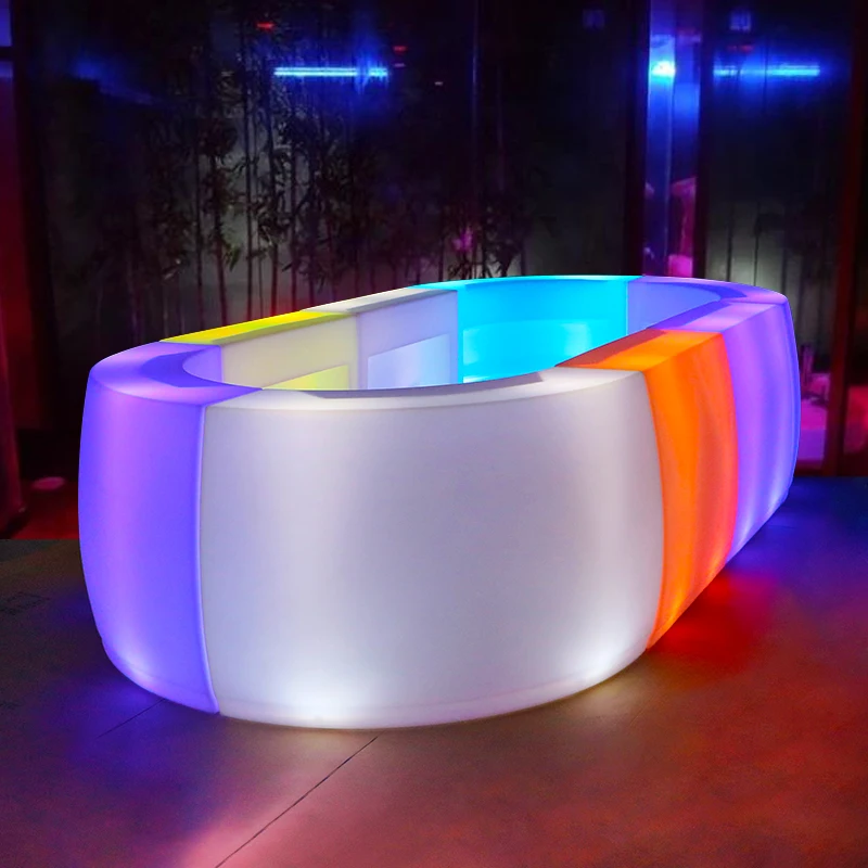 Meuble LED moderne en plastique personnalisé, table de bar, table rigour, éclairage extérieur, intérieur, joli comptoir de bar lumineux