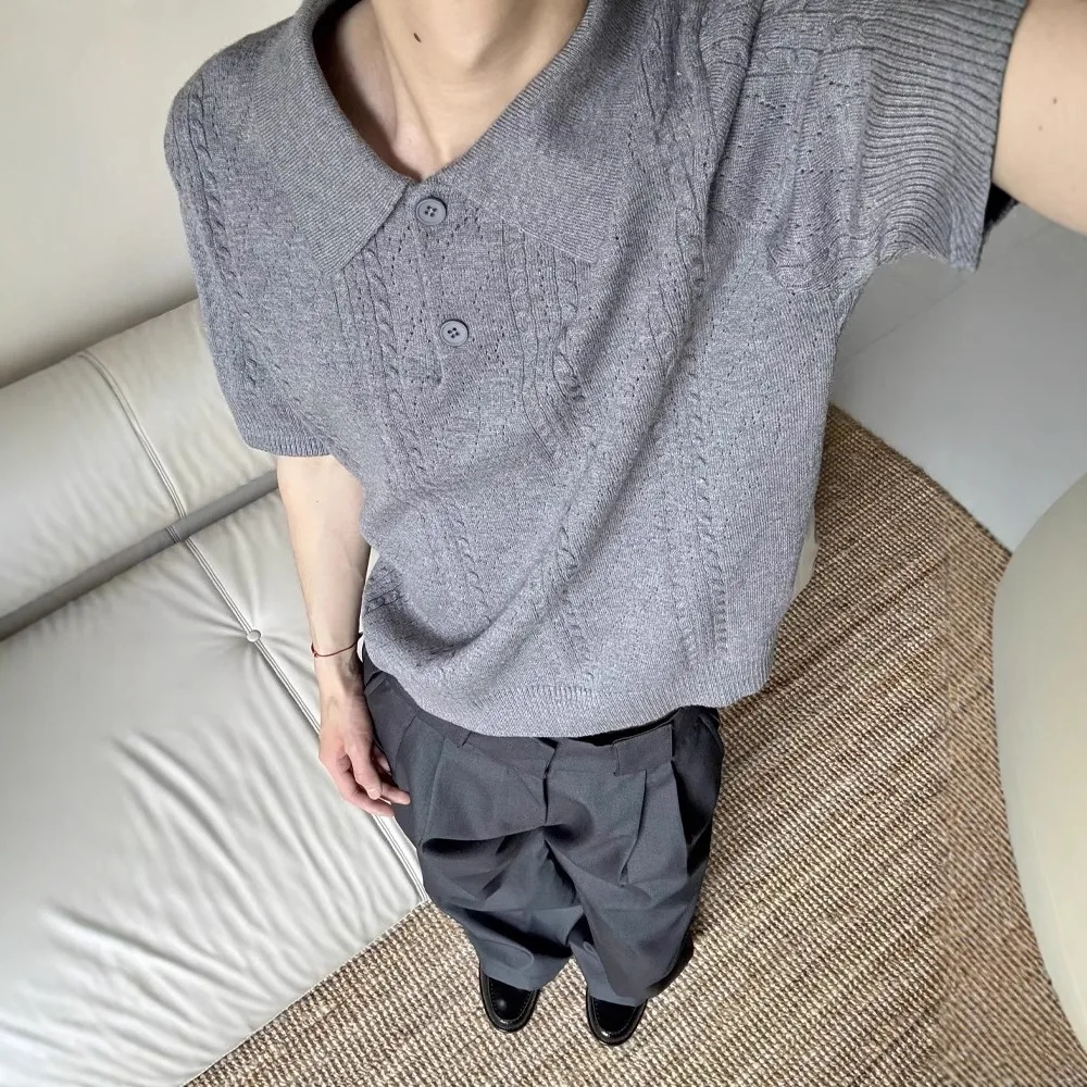 

Polo Sweater Short-sleeved Men's Summer Thin High-end Old Money Style T-shirt Cleanfit Half-sleeve