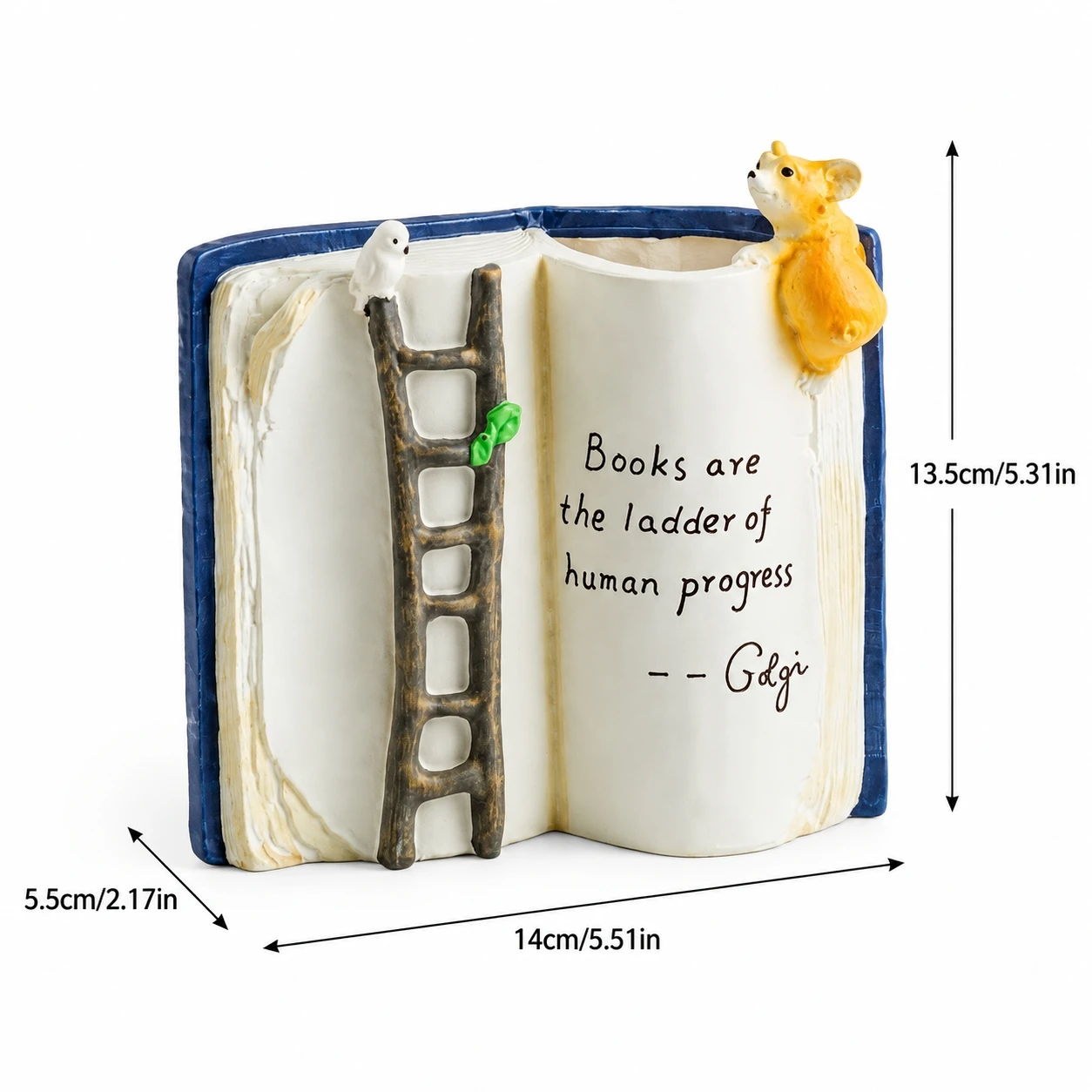 1pc Book-Shaped Planter Creative Resin Pot Artistic Desktop Decoration for Office Study Room Home Gift Durable