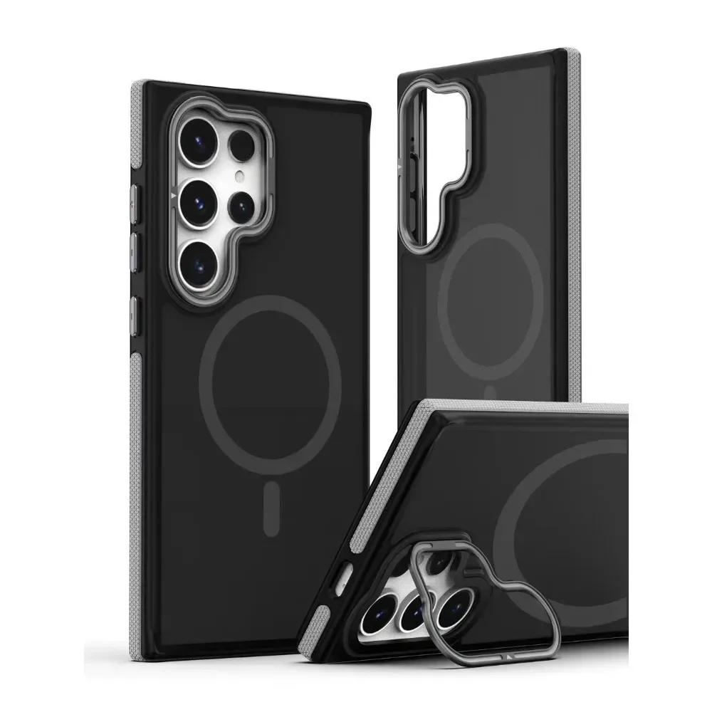 Matte magnetische Handyhülle für Samsung Galaxy S23 S21 FE S25 S24 S22 Ultra Plus A16 A06 A05 A05S A15 A25 A35 A55 Halterabdeckung