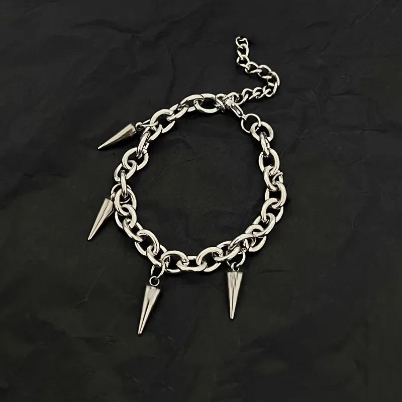 1PC-Simple Personality Bracelet Cone Temperament Punk Hip Hop Fashion Handsome Retro Awlmvv