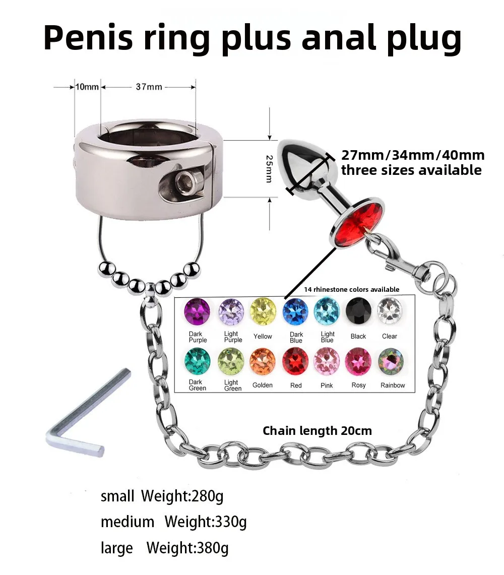 SM Sex Products Men's Stainless Steel Scrotal Bondage Testicular Weight Bearing Ring Penis Weight Bearing Exercise Pendant Ring view 4