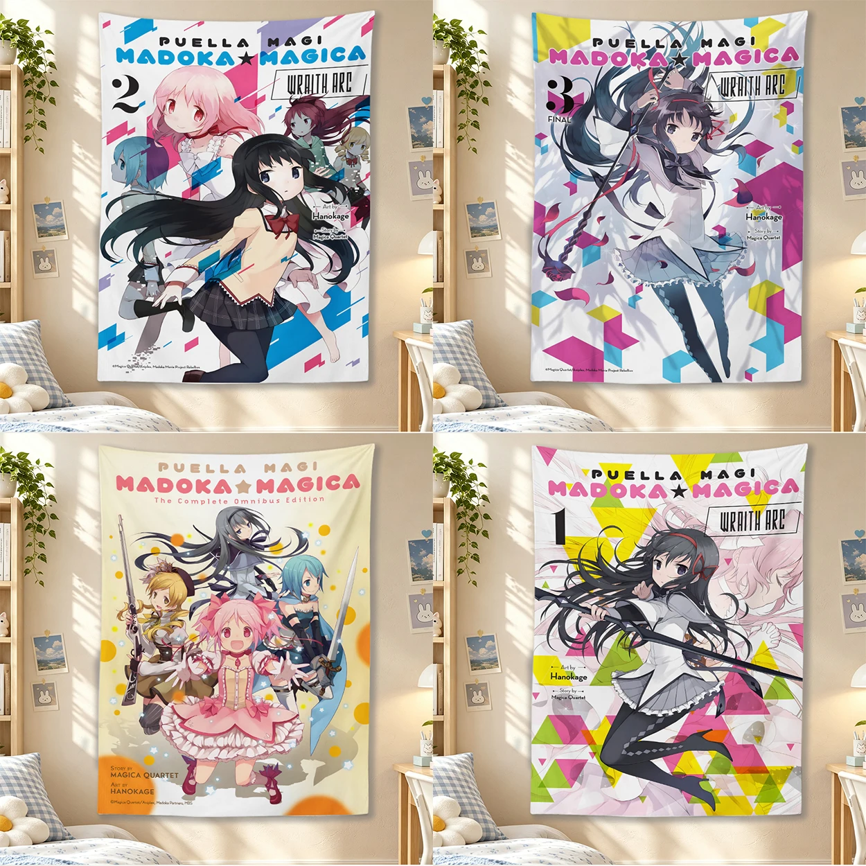 Puella Magi Madoka Magica Flag Anime Wall Hanging Banner, Magica Quartet Wraith Arc Poster Tapestry for Bedroom Dorm Otaku Room