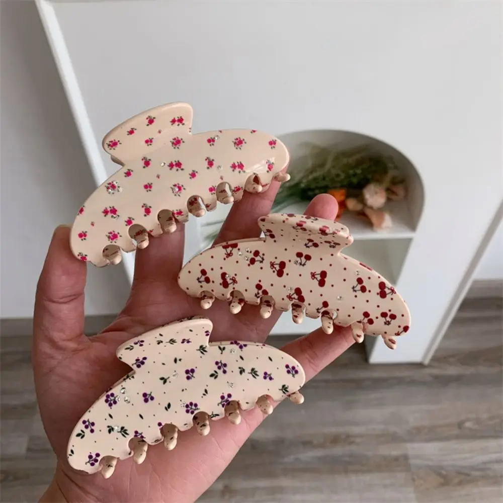 

Rhinestone Fresh Acetate Hair Claw Shark Clip Hairpin Small Floral Shark Clip Headwear Hair Clip Flower Hair Claw Travel