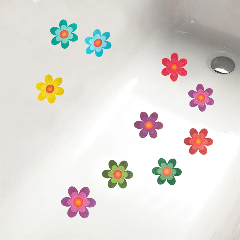 Children's Anti slip Sticker Colorful Flower Self adhesive Anti slip Bathtub Safety Pad Bathroom Shower Floor Decal