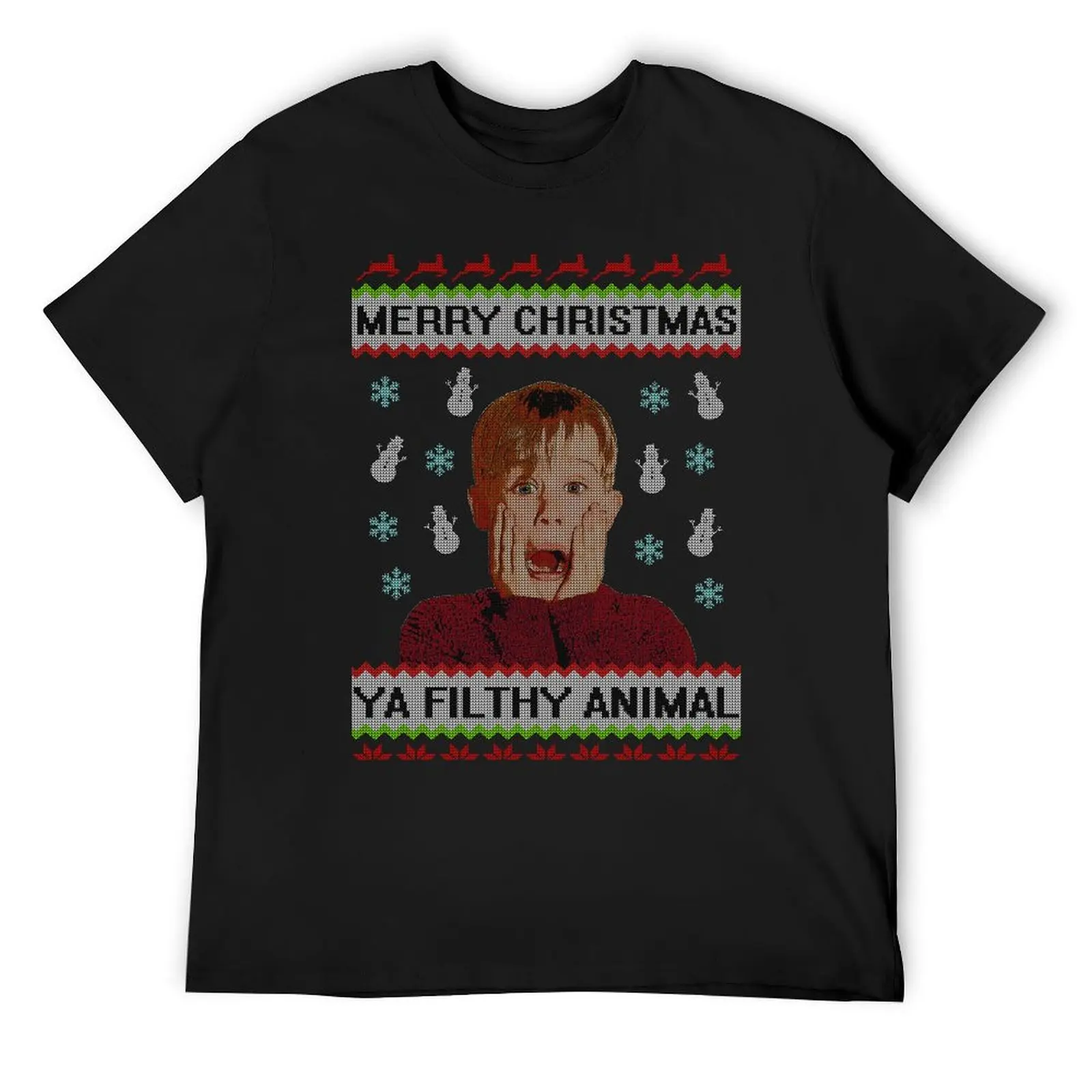 

Merry Christmas Ya Filthy Animal Ugly Christmas T-Shirt T-shirts man Short sleeve tee Funny t-shirts mens t shirt graphic