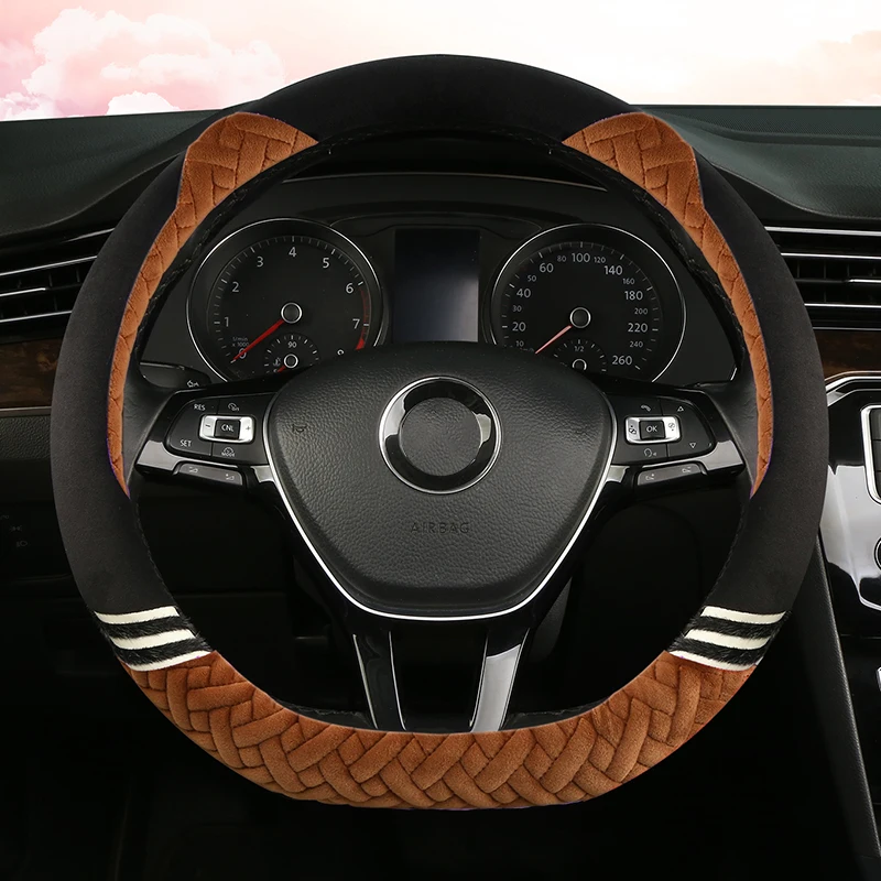 For Haval H6 M6 Dargo H2 H5 F7 M6 LUS JOLION Steering Wheel Handle Cover Ultra-thin Non-slip D-shaped Round Suede Cover