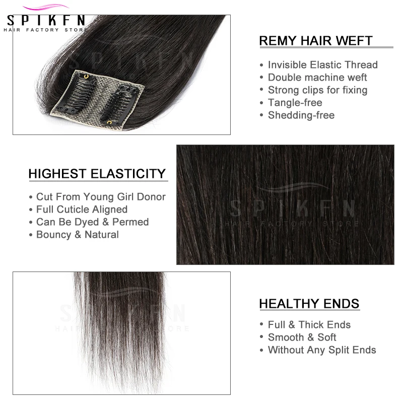 Human Hair Clip In Hairpiece 12inch Easy Clip In Transform Thick Look Fullness Office Everyday