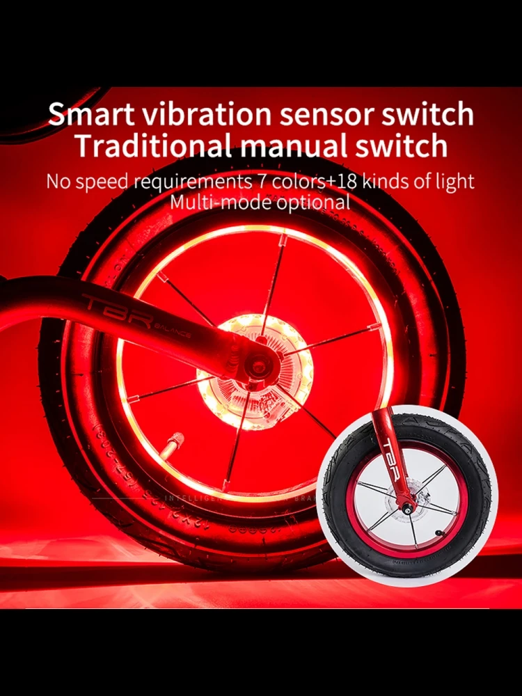 AliExpress NONE LED Bike Wheel Lights Front and Rear Hub Spoke Lights 7 Colors, 18 Modes Rechargeable Kids' Balance Bike Lights