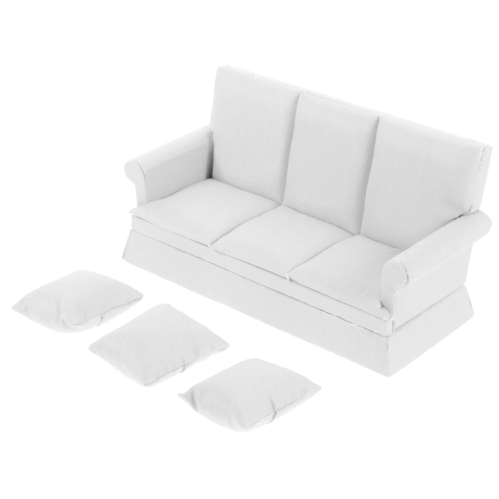 

1Set Mini Sofa Sofa Prop Couch Decoration Throw Pillow Tiny House Furniture Living Room Decor Miniature Scene Accessory