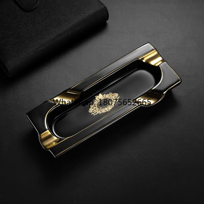Cigar ceramic texture multi-caliber smoke trough bright gold outline special for cigars