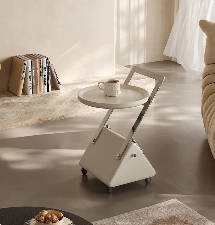 

Original trolley Italian minimalist sofa side table movable designer art living room coffee table