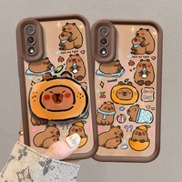 Capybara Grip Tok Holder Cartoon Multistep Soft Phone Case for VIVO V40 SE Lite V30E V27E V25 Y21 Y33S Y22 Y53S Y35 Y36 Y38 Y29