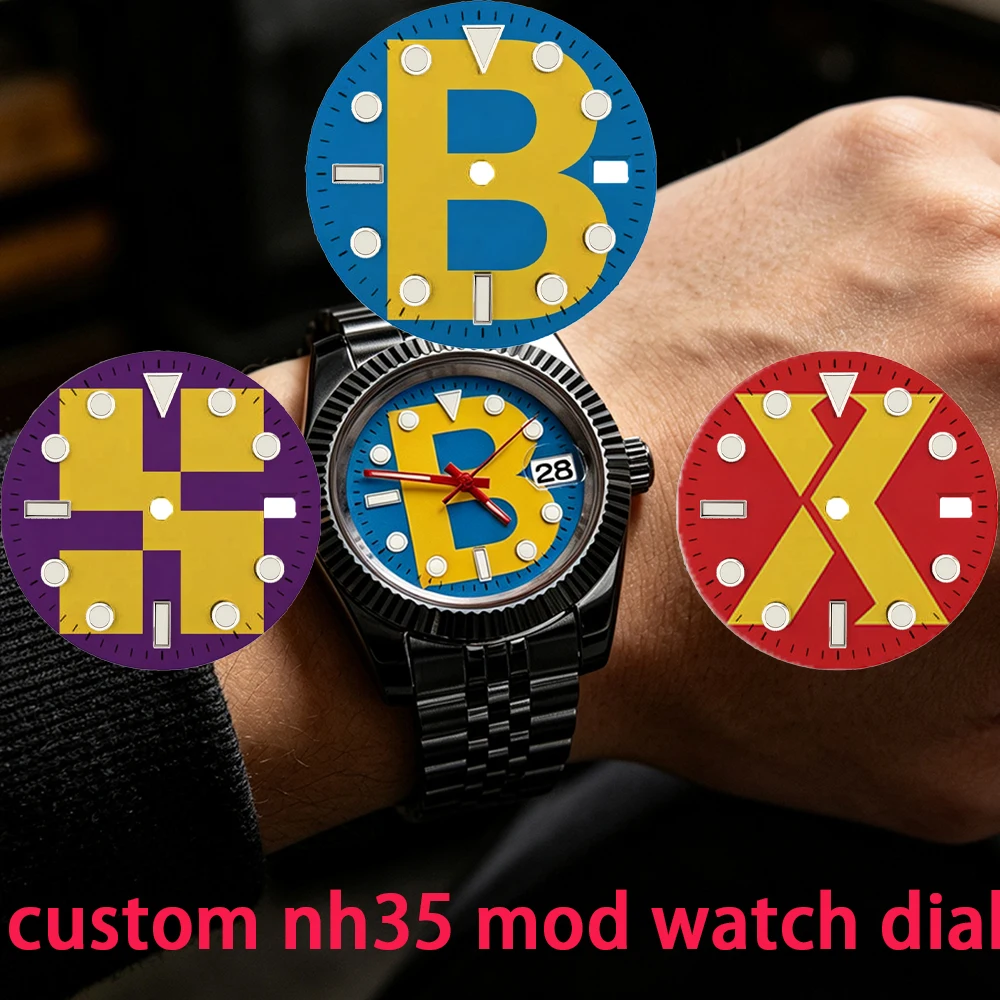 NH35 dial 28.5mm/29mm luminous lumen sterile dial suitable for NH35/36 movement men's watch accessories watch Alphabet dial